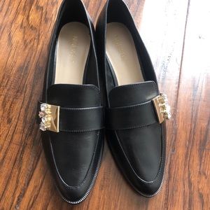 New Nine West Embellished flats loafers 6 black